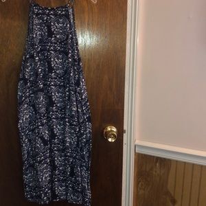 Blue and white floral dress